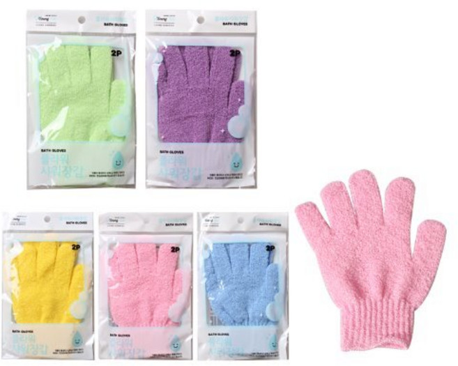 플라워 샤워장갑 2P 색상랜덤 8519 목욕장갑 바디 샤워타올