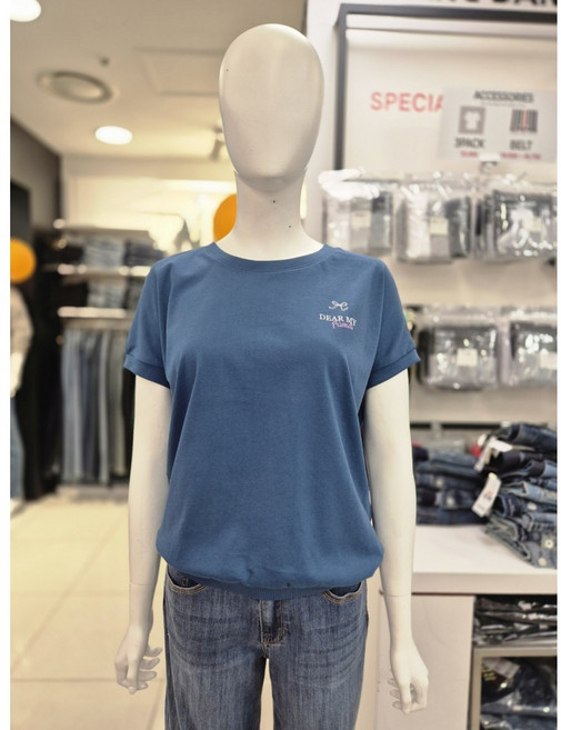 뱅뱅 여름 적극추천 여성 뒷단추 오버핏 심플 라운드 반팔 티셔츠 NTL361