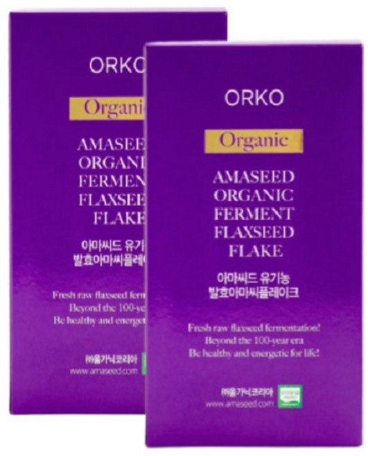 유기농 생아마씨 발효 플레이크 360g (6g x 60개입) x 2세트 ORKO, 120개, 6g