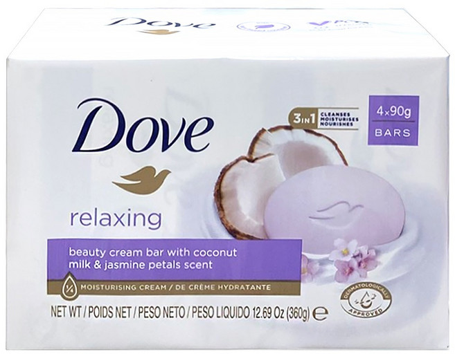 【Dove 多芬】乳霜滋潤香皂-椰奶茉莉花(4塊/組)【兔雜tuzha】, 360g, 1個