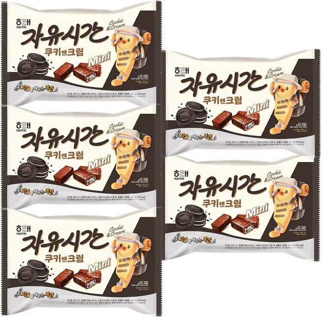 자유시간 쿠키앤크림 미니, 408g, 5개