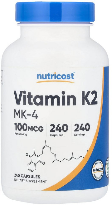 Nutricost 비타민K-2 MK-4 100mcg 240 캡슐, 1개, 240정
