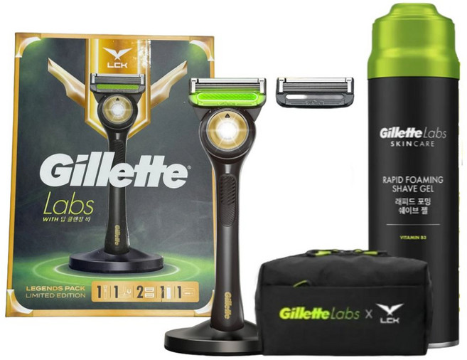 질레트 LCK 레전드팩, 면도기 + 면도날 2p + 스탠드 + 여행용가방, 1개