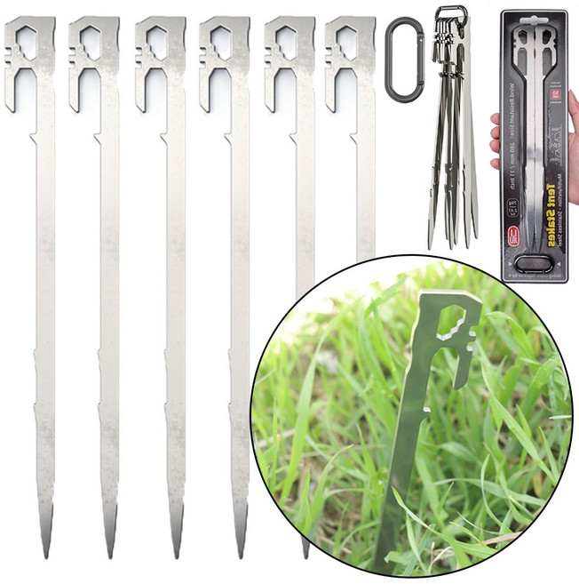 프리미엄 고강도 슬림 단조팩 비너 텐트 타프팩, 6개