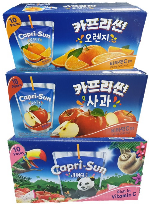 카프리썬 정글 사과 오렌지 총, 30개, 200ml