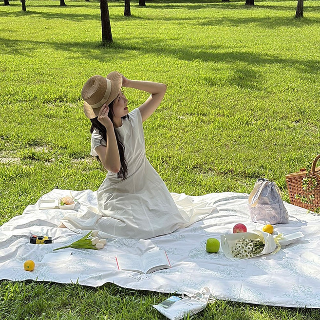 솜솜라이크 트왈드 경량 피크닉매트, 그린