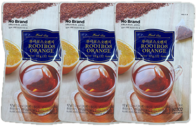 노브랜드 루이보스오렌지 티백, 1g, 3개, 12개입