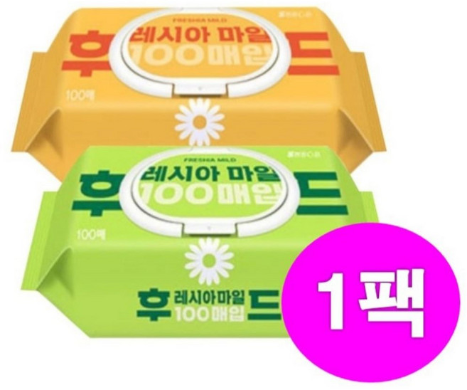코디 물티슈(캡형) 후레시아 마일드 물티슈 100매 1팩, 1개