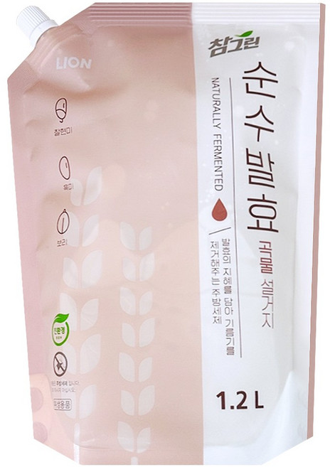 참그린 순수발효 곡물 주방세제, 1.2L, 3개