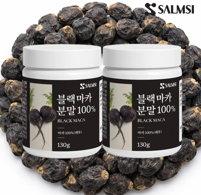 살므시 페루산 블랙마카 무첨가 페루인삼 마카마이드 분말 가루, 2개, 130g - 쿠팡