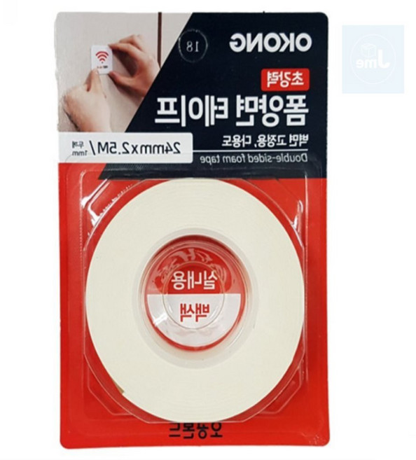 오공 폼양면테이프 백색 24mm x 2.5M 양면테이프, 1개