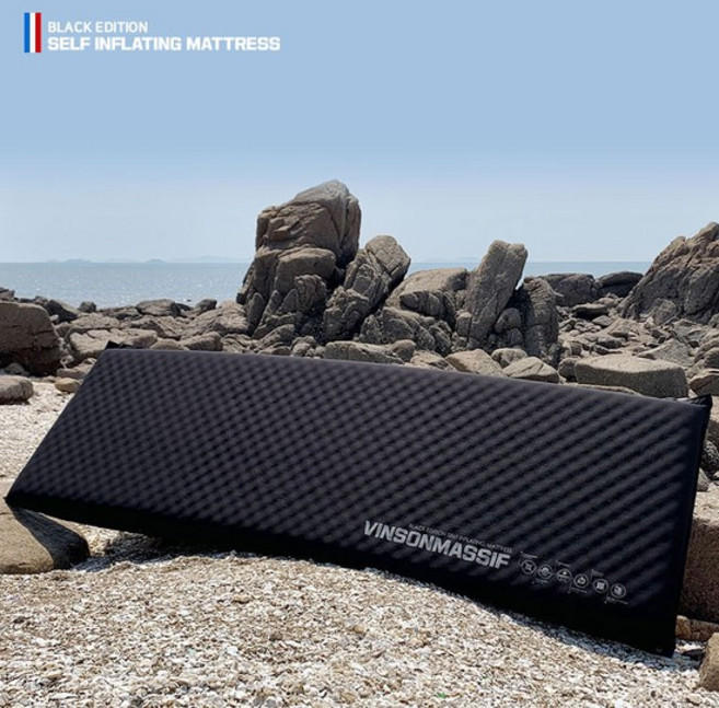 빈슨메시프 자충매트 시그니처5T 싱글 캠핑 1인 에어 휴대용 블랙