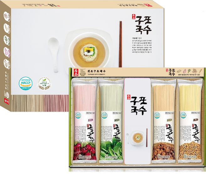 명품 구포국수 오색 국수 4종 선물세트, 315g, 1세트