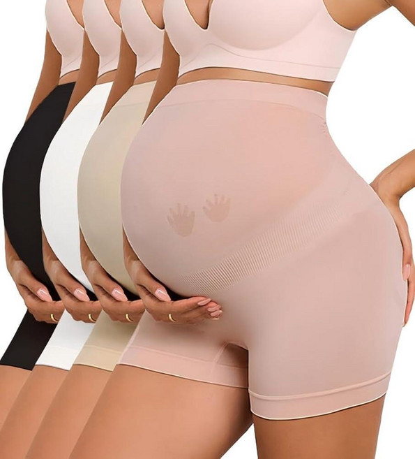 Y25D Maternity Shapewear for Under Dresses Seamless Pregnancy Shorts Over The Bump Maternity Under