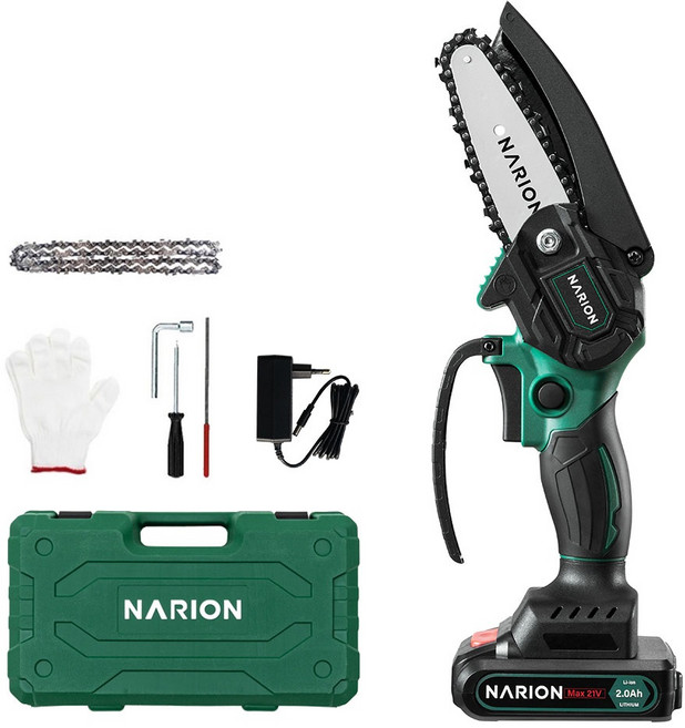 나리온 미니 전기톱 충전톱 4인치 충전식 전동 체인 소형, 4세트