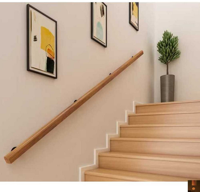 원목 핸드레일 실내 복도 안전 안전바 가드 카페 보조 벽부형 제품, 1개, 2. 고정점 2개 80cm