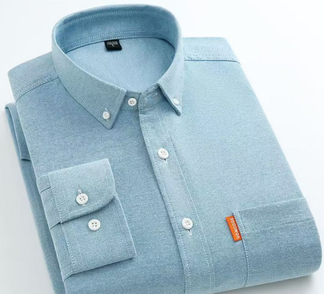 봄가을 남성용 와이셔츠 빅사이즈 중장년 남자 긴팔 셔츠 상의 캐주얼 남성 정장 셔츠 QXX