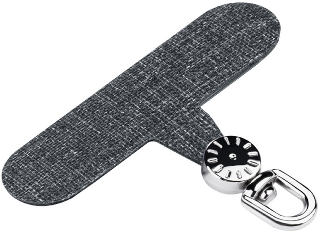 金士曼 手機掛繩夾片 - 免掛繩孔手機吊繩固定片, T字旋轉型 / 灰色, 1個