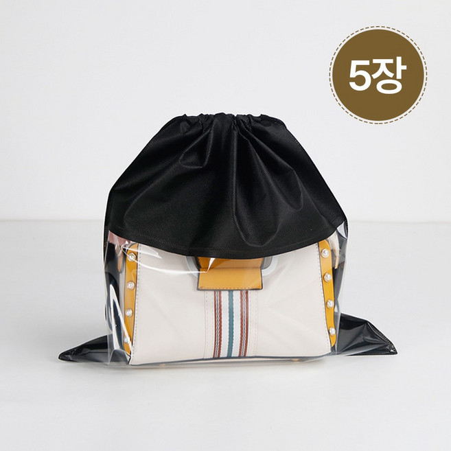 선진물산 가방 더스트백 명품가방 부직포 주머니, 5개, 블랙