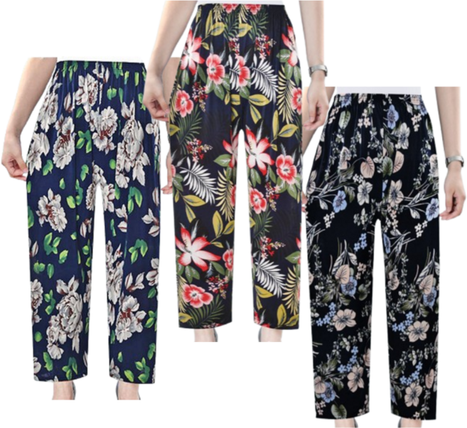 벨리델리 1+1+1 몸빼바지 여름 냉장고바지 꽃바지 9부 3벌구성