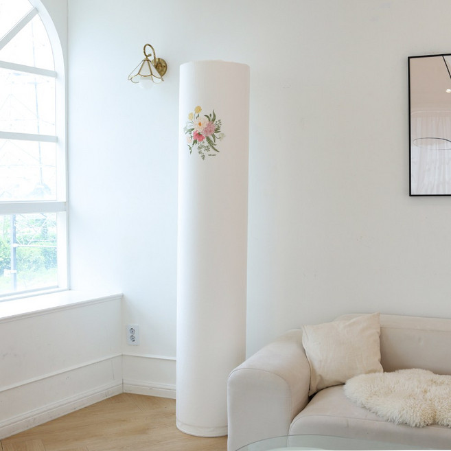 캘리웨이브 스탠드 에어컨 커버 원형 스판 덮개 LG 삼성, 유러피안 부케