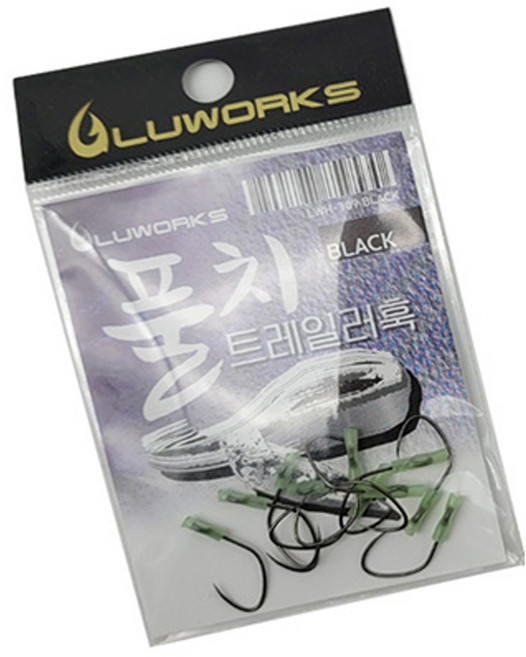 루웍스 LWH-309 풀치 트레일러훅 갈치바늘 S, L사이즈(레드 10개입), 1개