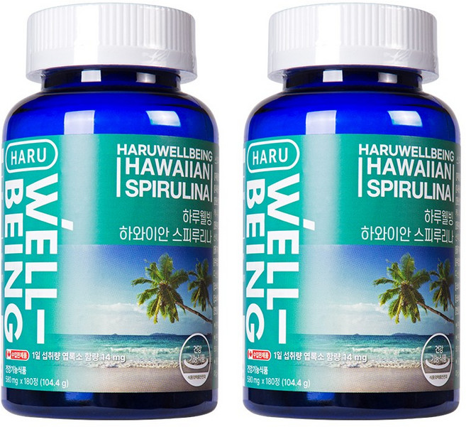 하루웰빙 하와이안 스피루리나 580 mg X 180정 2개, 1개