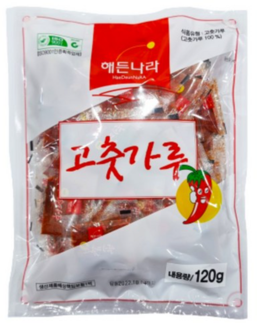 일회용고춧가루 일회용고추가루 120g 1.2gX100개입 배달용 업소용 식당용 미니 고추가루 고춧가루, 2개