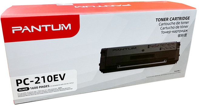 黑色碳粉匣 (1600頁)適用多款PANTUM印表機 列印品質清晰穩定, PC-210EV 原廠, 1個