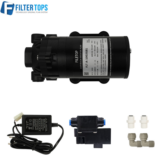 FLT-100G 정수기용 부스터 펌프 단품/세트 DC24V 모터펌프 아답터 압력센서, 01_펌프 단품, 1개
