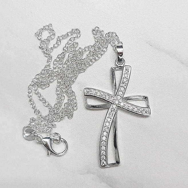 가톨릭천주교성물 은 나비십자가, 1개