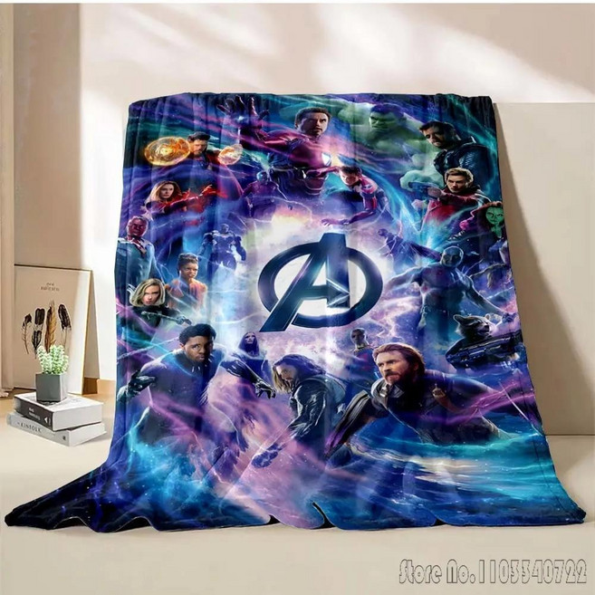 애니메이션 마벨 어벤져스 담요 솜털 던지기 성인 봉제 이불 소파 침대 생일 선물, A. Flannel 70x100cm, 8. 06, 1개