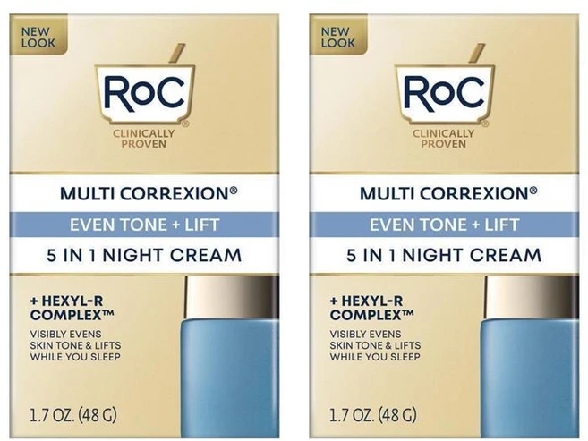 록 멀티 코렉션 톤 리프트 5in1 나이트 크림 48g 2개 RoC Multi Correxion Even Tone + Lift 5in1 Night Cream 48g - 쿠팡
