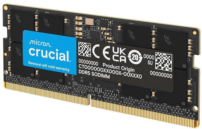 Crucial RAM 16GB DDR5 4800MHz CL40 노트북 메모리 CT16G48C40S5_177677, 8GB_177677