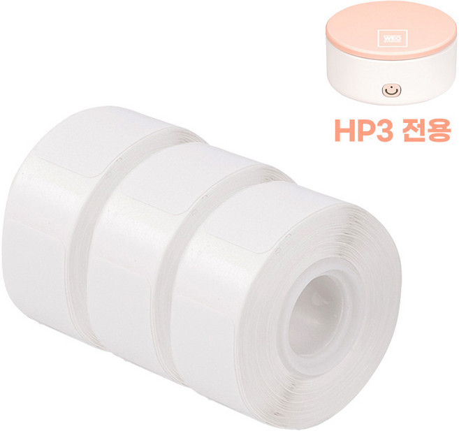 위오 HP3 전용 라벨지 14x40mm 3팩 세트, 화이트