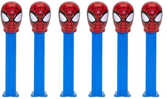캔디 PEZ 스파이더맨 마블 사탕 디스펜서 생일 파티 선물 세트 6개 리필 포함 가방 속, 1개