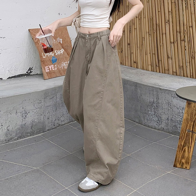 대박난박양 뒷밴딩 와이드 면팬츠