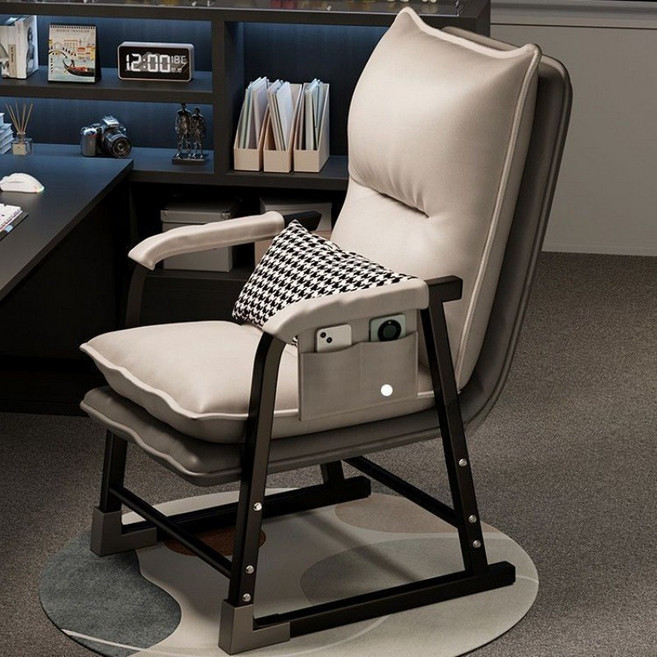 1인용 리클라이너 빈백 소파 편안한 좌식 안락의자 거실 침실용 등받이 디자인 실용적 인테리어용, C_블랙 다리+꽃 핑크 이중 좌석 단일 의자