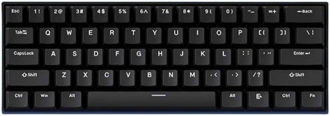 MCHOSE 에이스 60 유선 게이밍 키보드 무광 버전, 블랙, 블루 아이스 마그네틱축, 제조사축