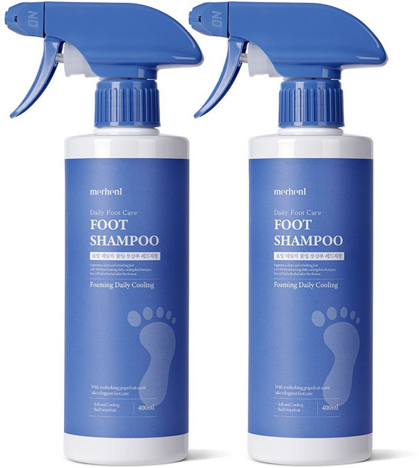 1+1 메르헨트 포밍 대용량 풋샴푸 400ml 레드자몽향 발냄새제거 발샴푸 풋케어, 2개입, 1개