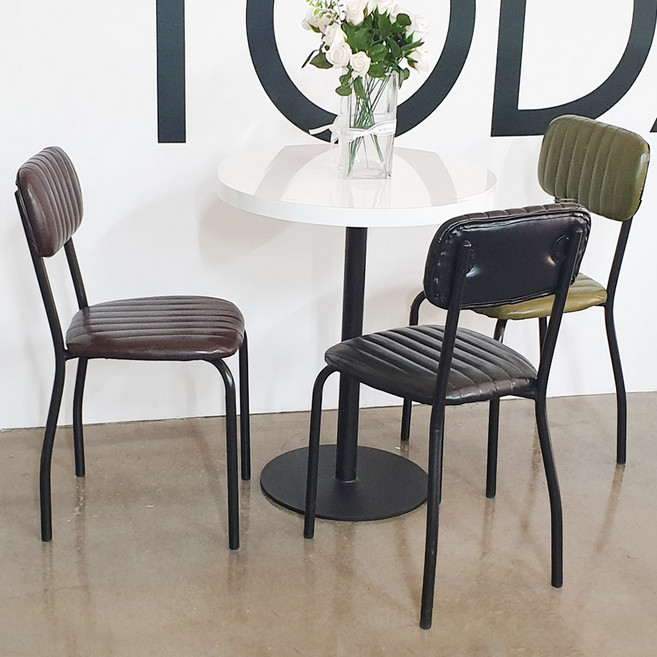 엠보 체어 카페의자 업소용의자 인테리어 식탁 철제 의자, 카키, 1개