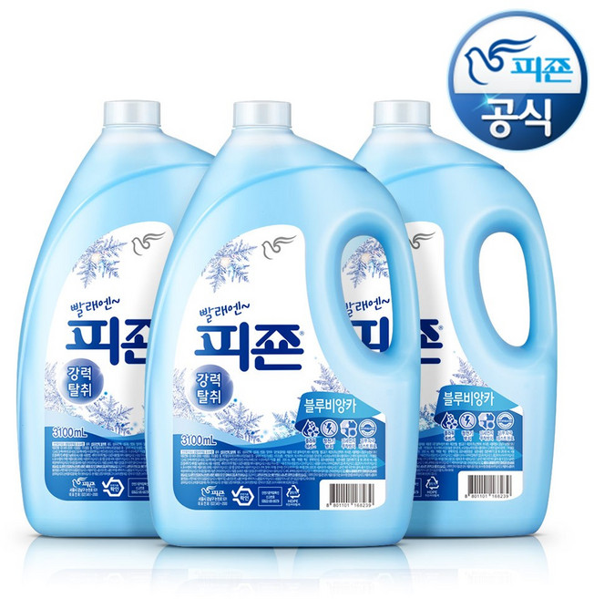 피죤 프리미엄 섬유유연제 블루비앙카 리필, 3개, 3.1L