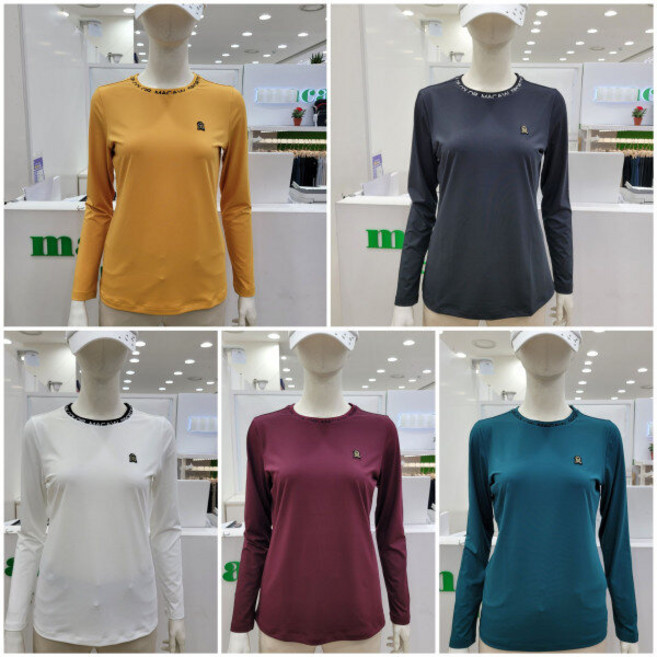 마코 모다남양주 여성 솔리드 기능 라운드티셔츠 MOW3TR91_GN