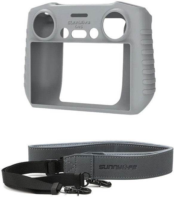 DJI 드론 조종기 RC2 전용 필수 악세사리 세트 목걸이 스트랩 실리콘 커버 미니4 에어3 액세서리 용품, 1세트, 실리콘 커버 그레이