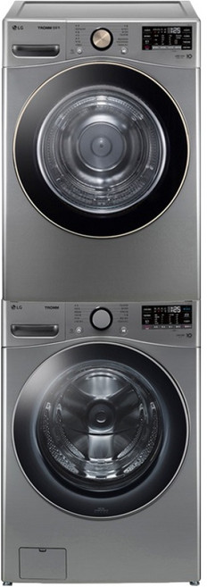 LG전자 트롬 드럼세탁기 21kg + 건조기 18kg F21VDSK-8VL 세트 방문설치, F21vdsk 8vl/washer, dark silver(실버컬러)