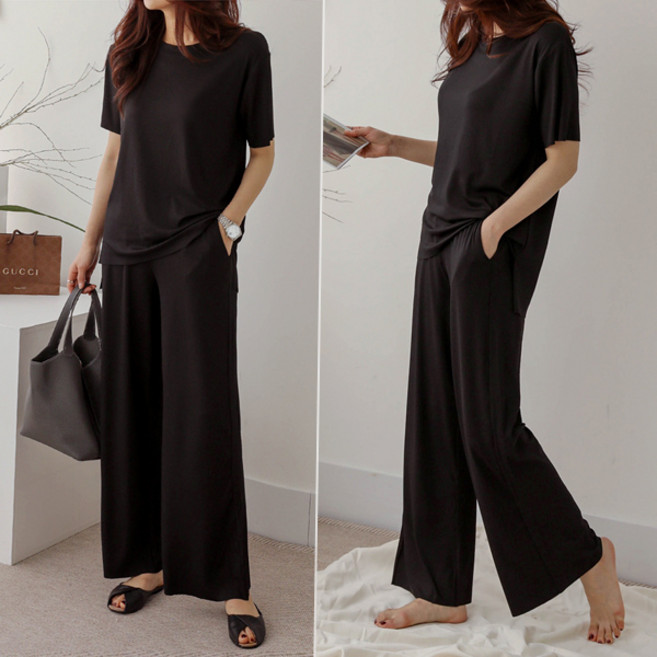 하임 세트 / 시원한 트레이닝 SET / 4color / 여름 냉장고 밴딩팬츠 / 신축성 좋음- 주머니있음 통바지 / 꾸안꾸 찰랑~ 티셔츠팬츠