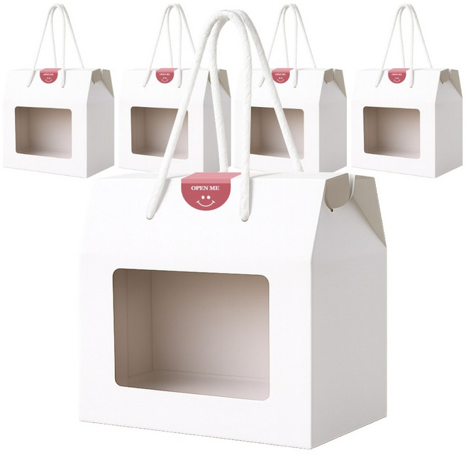 데일리오 투명창 손잡이 선물박스, 5개, 화이트