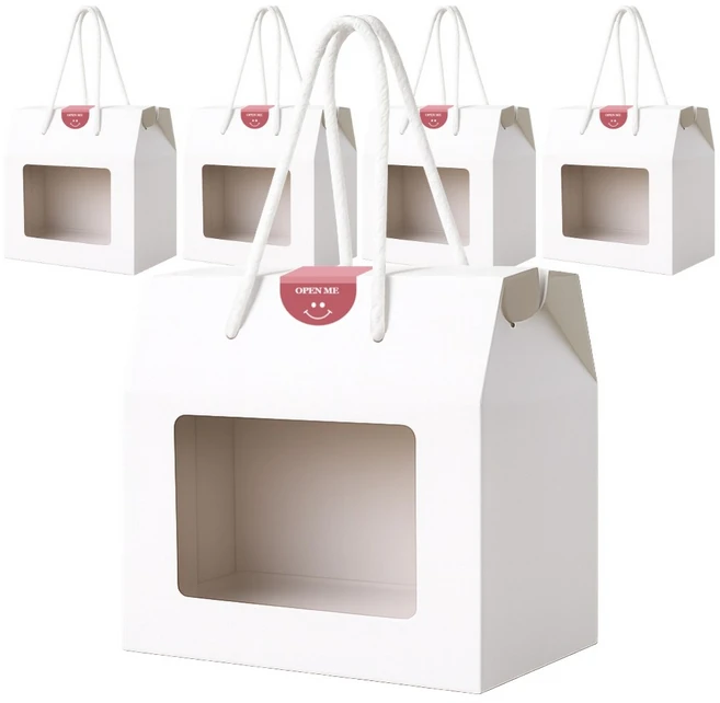 데일리오 투명창 손잡이 선물박스, 5개, 화이트 - 쿠팡