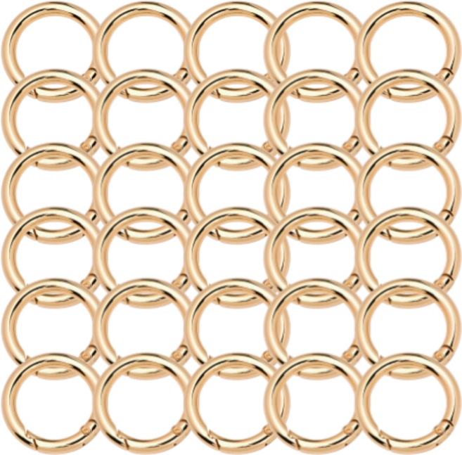 일월전빵 원터치 오픈형 오링 13mm 16mm 19mm 25mm 세트 악세사리 DIY 부자재 키링 공예 BA-J025, 30개, 골드