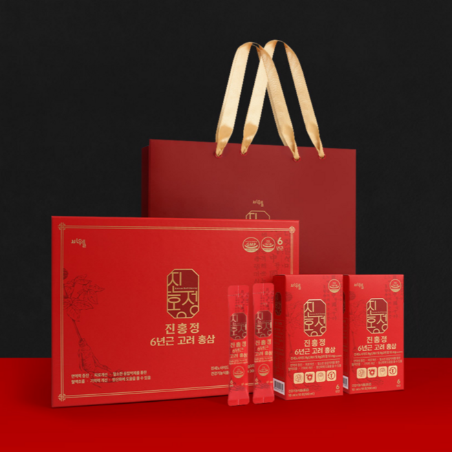 진홍정 6년근 홍삼 스틱 고함량 진세노사이드 홍삼진액 스틱, 90개, 10ml